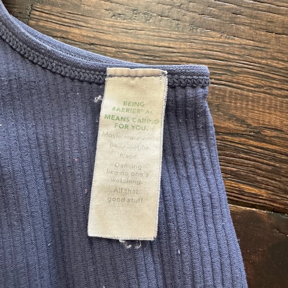 Aerie Coastal Blue Ribbed Sports Bra Bralette Size L - Picture 7 of 8